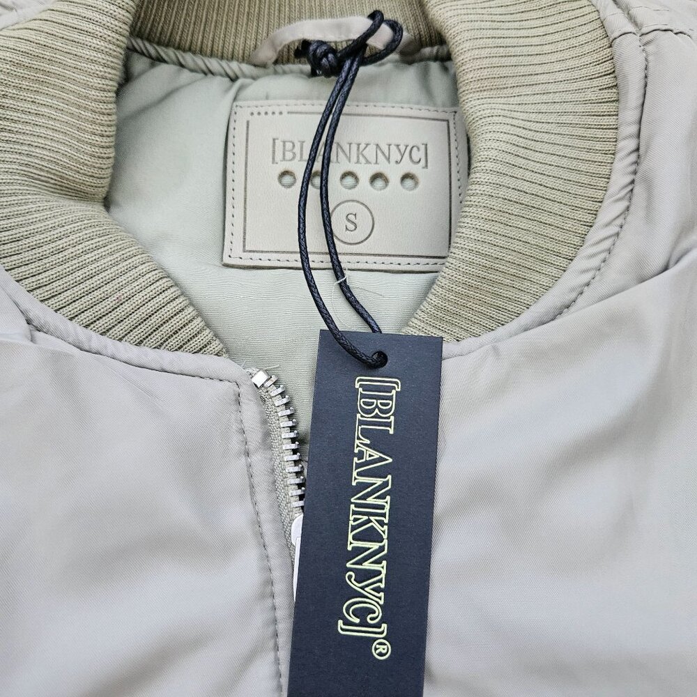 NWT Blank NYC Bomber Style Jacket Coat Pale Green Trendy Sz Small Oversized - Picture 11 of 16